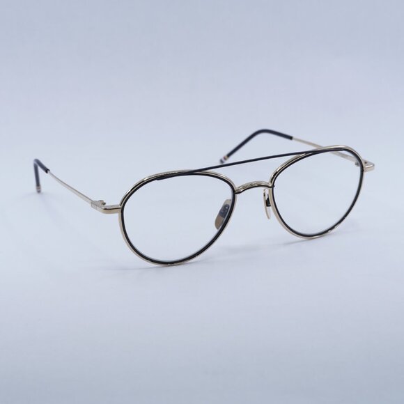 Thom Browne TB-109-A-GLD-BLK-53 Eyeglasses Gold/Black Aviator Frame 53mm - Picture 5 of 12